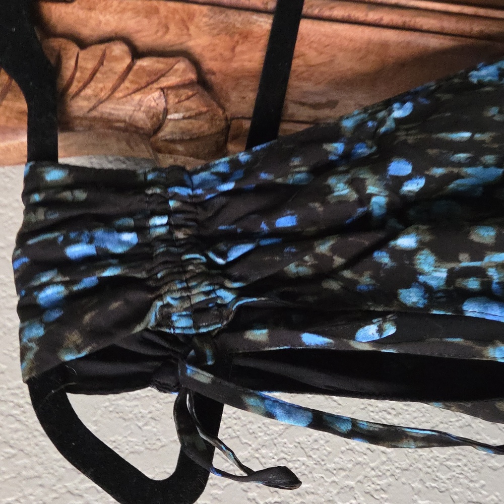 Elegant Blue and Black Printed Women's Dress - Picture 4 of 6
